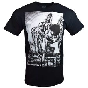 Jimi Hendrix Playing Guitar Art Mens Graphic Short Sleeve T-Shirt Size L